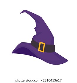 Witch's hat. Magic hat. The costume adorns the little wizard's head at a Halloween party.