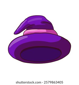 Witch's hat on white background. Vector illustration.