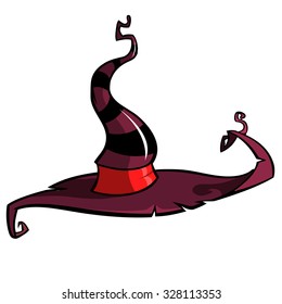 Witch's hat on white background