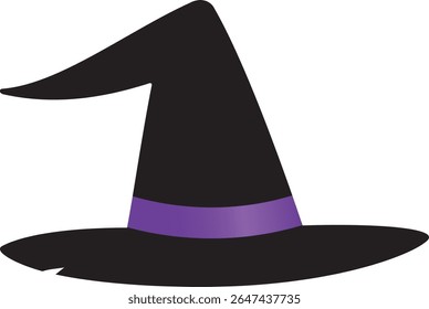 Witch's hat with purple ribbon