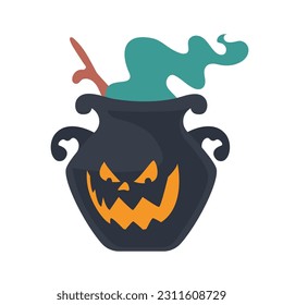 Hexengift Cauldron. Dekoration von Cauldron Halloween des Schrecklichen Teufels