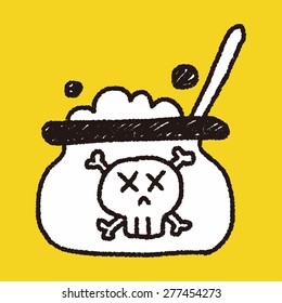 witch's pot doodle drawing