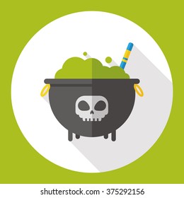 Witch's pot flat icon