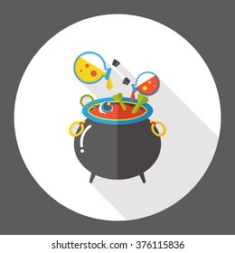 Witch's pot flat icon 