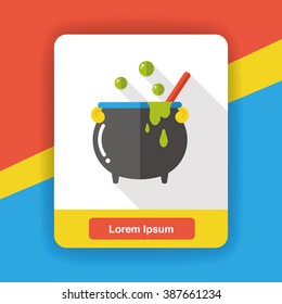 Witch's pot flat icon