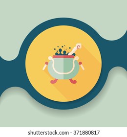 Witch's pot flat icon with long shadow,eps10
