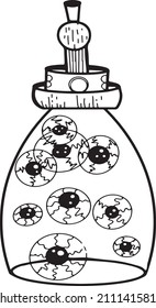 Witch's potion with eyes inside
