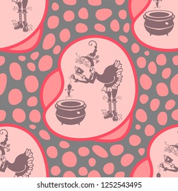 Witch's Potion. Seamless pattern