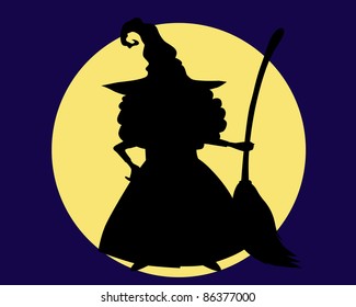 A witch's shadow with a broom