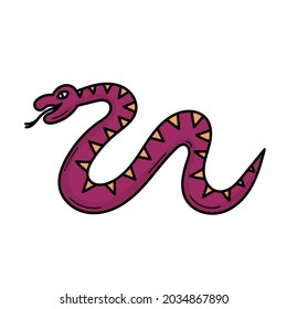 A witch's snake for witchcraft rituals. Mystic. Halloween. Doodle style illustration