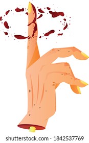 Witch's torn off hand with magical properties for Halloween