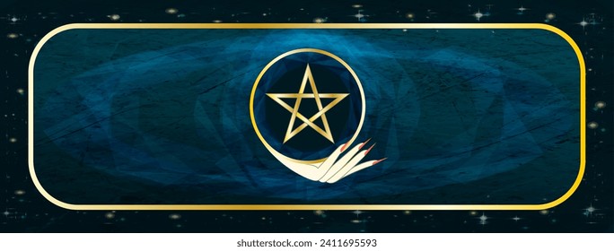 Witchy digital background Ace of Pentacles.