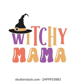 Mamá bruja, divertido Vector de diseño de camisa de Halloween, espeluznante Halloween, camiseta fantasma, Clipart de Halloween groovy, citas de tipografía de Halloween diseño de camiseta