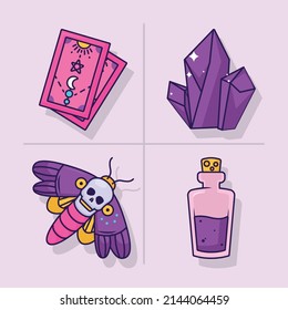 witchy and occult icons set