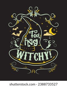 Witchy, T shirt Design Idea, t-shirt design for cool guy, Vector graphic, typography.
