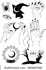 Witchy vector set

You can get here illustration set and isolated cliparts. Have fun! 