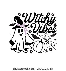 Witchy Vibes Retro Design T Shirt