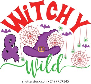 Witchy Wild, Halloween Celebration Typographic EPS