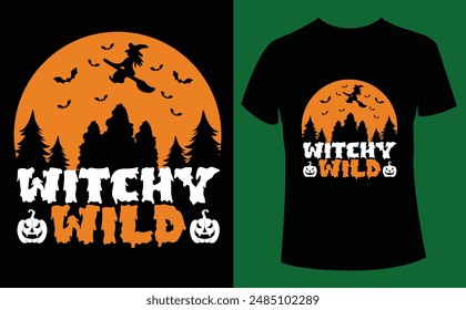 Witchy wild halloween design, Halloween Tshirt Pumpkin Patch Cutie, Scary Halloween T-shirt design EPS file, t-shirt design template