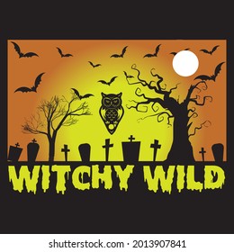 Witchy wild t shirt design, vector file