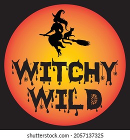 Witchy wild t shirt design, vector file.