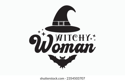 Witchy woman svg, halloween svg design bundle, Retro halloween svg, happy halloween vector, pumpkin, witch, spooky, ghost, funny halloween t-shirt quotes Bundle, Cut File Cricut, Silhouette  svg