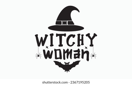 Witchy woman svg, halloween t shirt design bundle, Retro halloween svg, happy halloween vector, pumpkin, witch, spooky, ghost, funny halloween t-shirt quotes Bundle, Cut File Cricut, Silhouette 