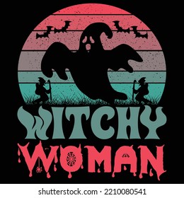 Witchy Woman t shirt design, vector file.