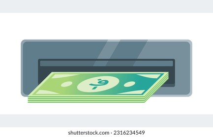 Withdraw Afghan Afghani Money from ATM Illustration
