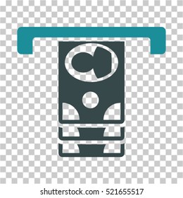 Withdraw Banknotes icon. Vector pictogram style is a flat symbol, color, chess transparent background. Designed for software and web interface toolbars and menus.