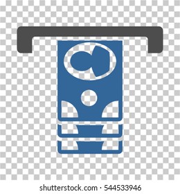 Withdraw Banknotes icon. Vector pictograph style is a flat symbol, color, chess transparent background. Designed for software and web interface toolbars and menus.
