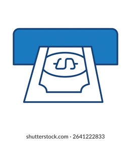 Withdraw Blue Line Icon. Funding, Economy, Investment, Payment, Banking, Money, Investor Icons. Editable Stroke Vector Illustration