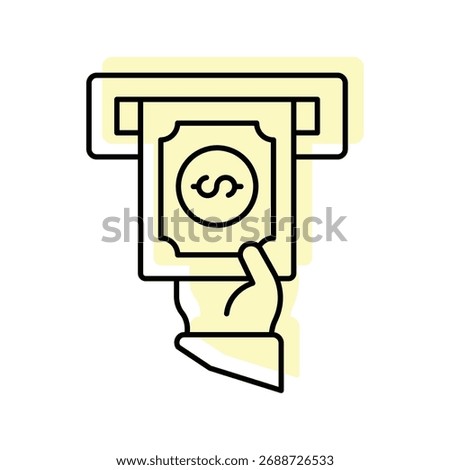 Withdraw color shadow thinline icon , vector, pixel perfect, illustrator file 