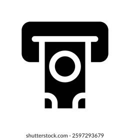 withdraw glyph icon. Strong and solid vector icon for websites, mobile interfaces, presentations, and visual branding. High quality and easy to edit.