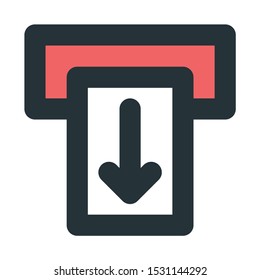 Withdraw icon in filled outline