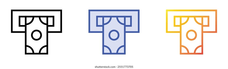withdraw icon. Linear, Blue Fill and Gradient Style Design Isolated On White Background