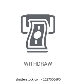 Withdraw icon. Trendy Withdraw logo concept on white background from Cryptocurrency economy and finance collection. Suitable for use on web apps, mobile apps and print media.