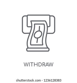 Withdraw linear icon. Modern outline Withdraw logo concept on white background from Cryptocurrency economy and finance collection. Suitable for use on web apps, mobile apps and print media.