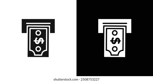 Geld zurückziehen in ATM-Symbol Flat fill set collection