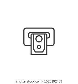 Withdraw Money From ATM Slot Line Icon In Simple Design On A White Background