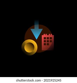 Withdraw money. Vector icon in gradient style