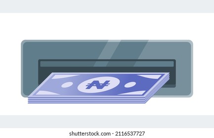 Withdraw Nigerian Naira Money from ATM Illustration