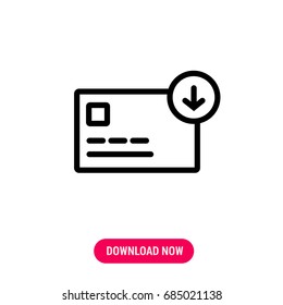 Withdraw vector icon, The outlined symbol of cash out money. Simple, modern flat vector illustration for mobile app, website or desktop app