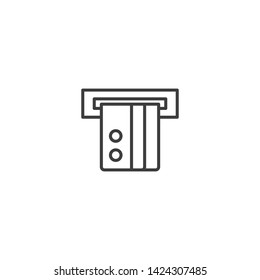Withdraw Vector Illustration, outline sign