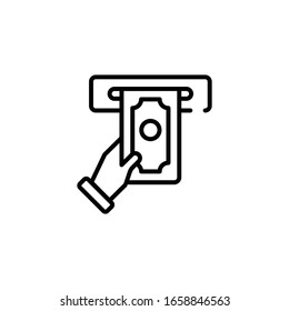 Ilustración de la línea del vector de extracción. Icono de negocios y finanzas 