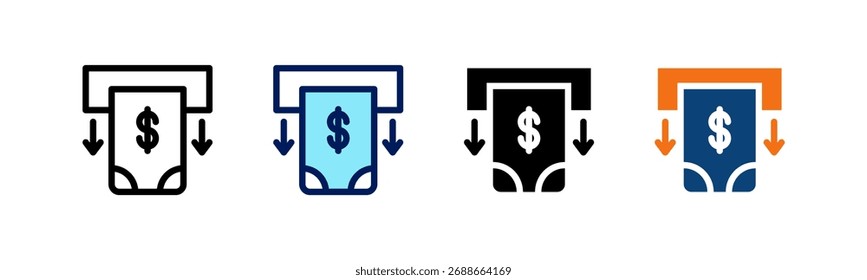 Alles in einem Symbol zurückziehen Multi Styles Vektor Set