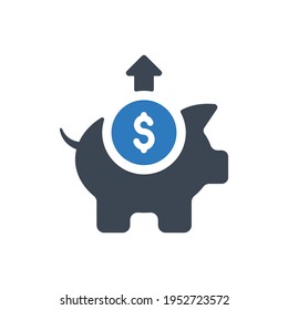 Icono de retirada de fondos - Ilustración vectorial simple