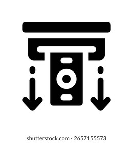 Icono de glifo de retirada. Icono de Vector fuerte y sólido para Sitios web, interfaces móviles, presentaciones y marca visual. Alta calidad y fácil de editar.