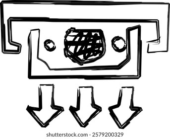 withdrawal icon in Doodle style