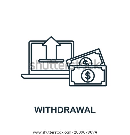 Withdrawal icon. Line element from affiliate marketing collection. Linear Withdrawal icon sign for web design, infographics and more.